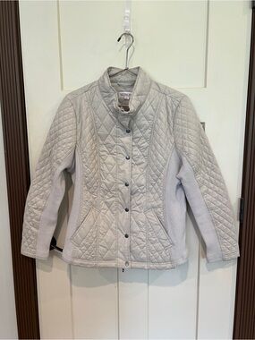 Merona Light Tan Quilted Snap-Front with Zipper Jacket